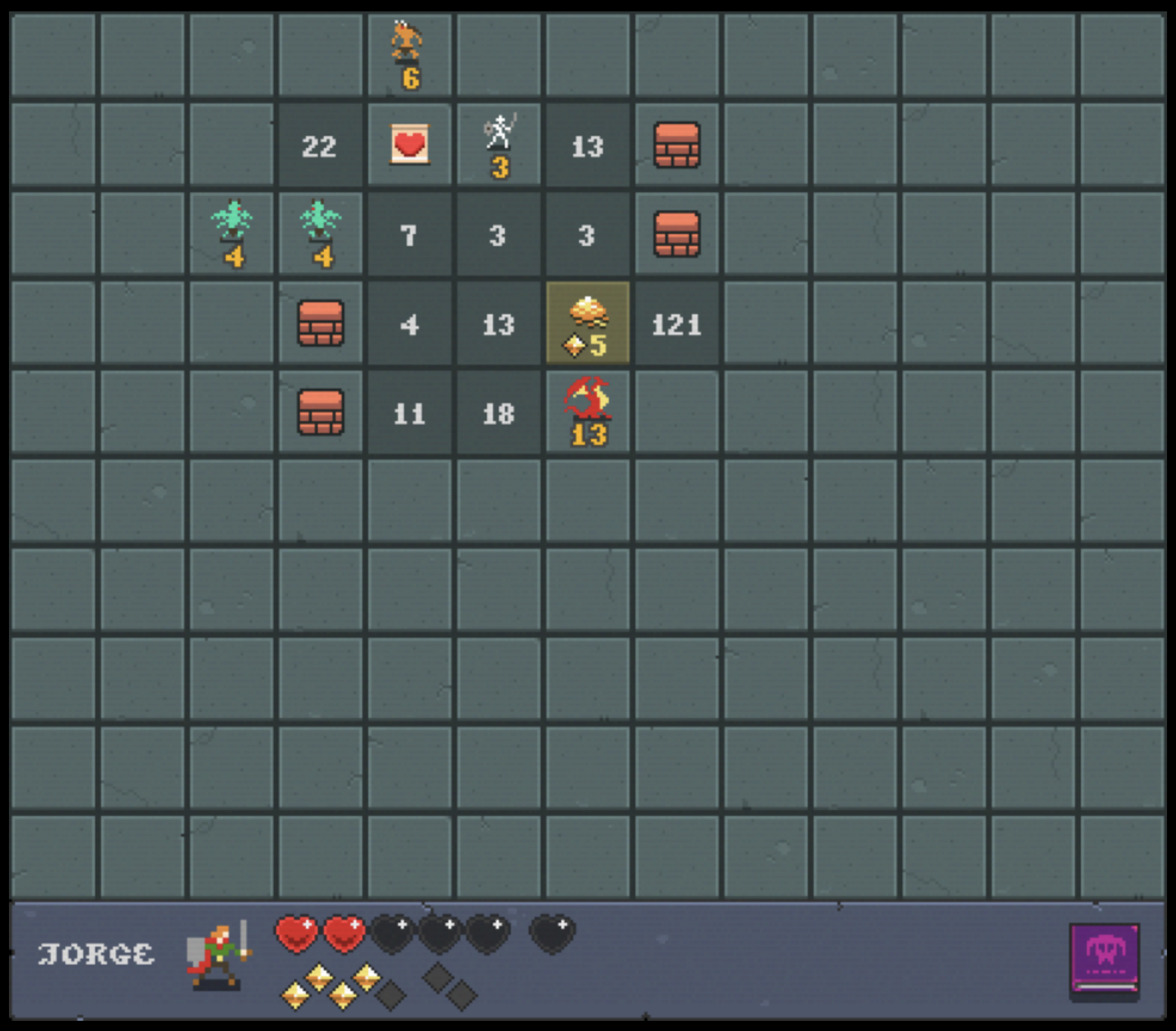 Screenshot of the board